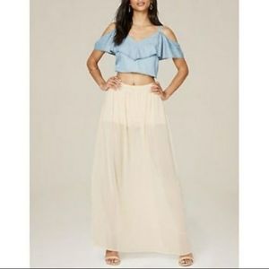 bebe Vivienne Sheer Maxi Skirt